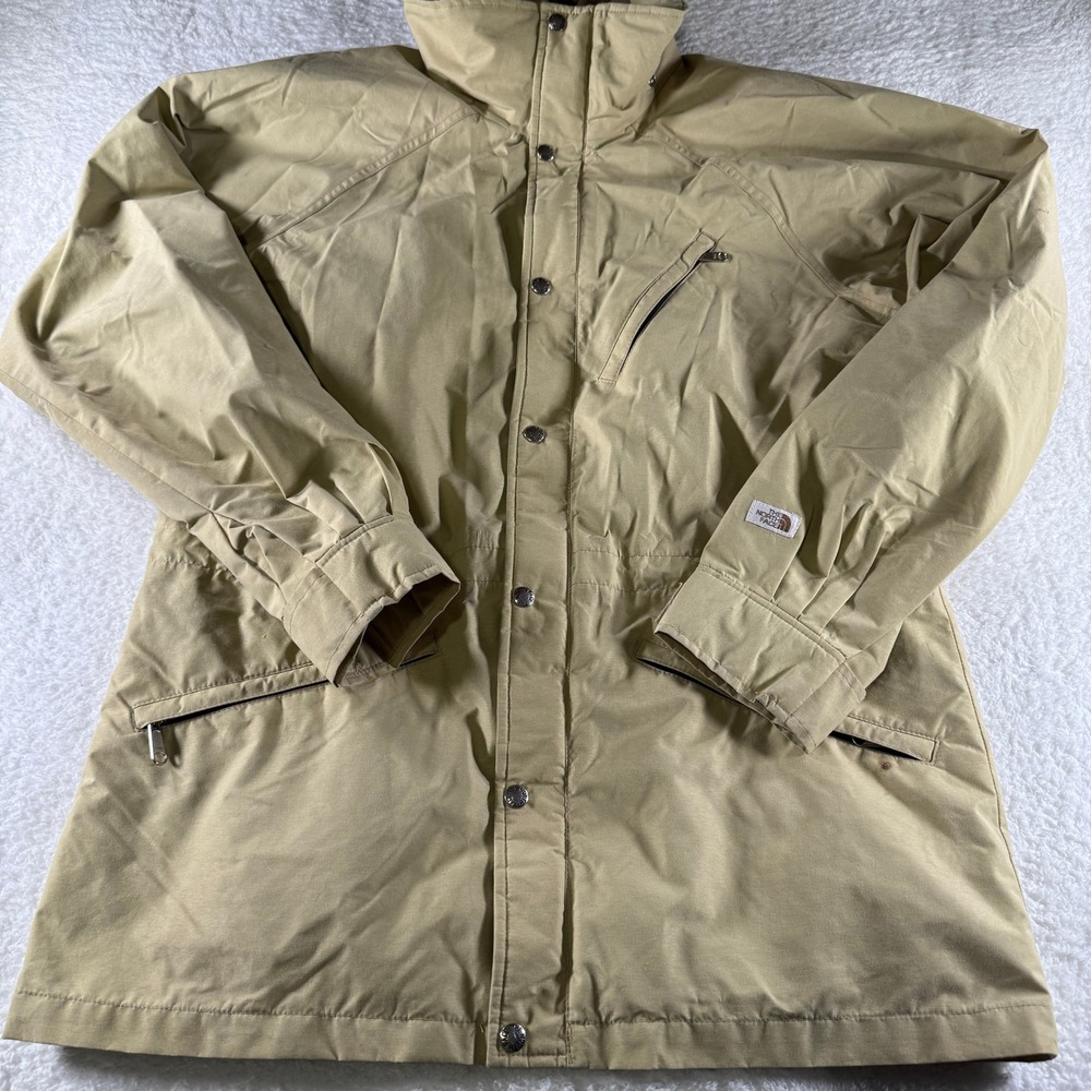 Vintage 80s The North Face Gore Tex Jacket Tan Made In USA Men's Sz L Snap Up
